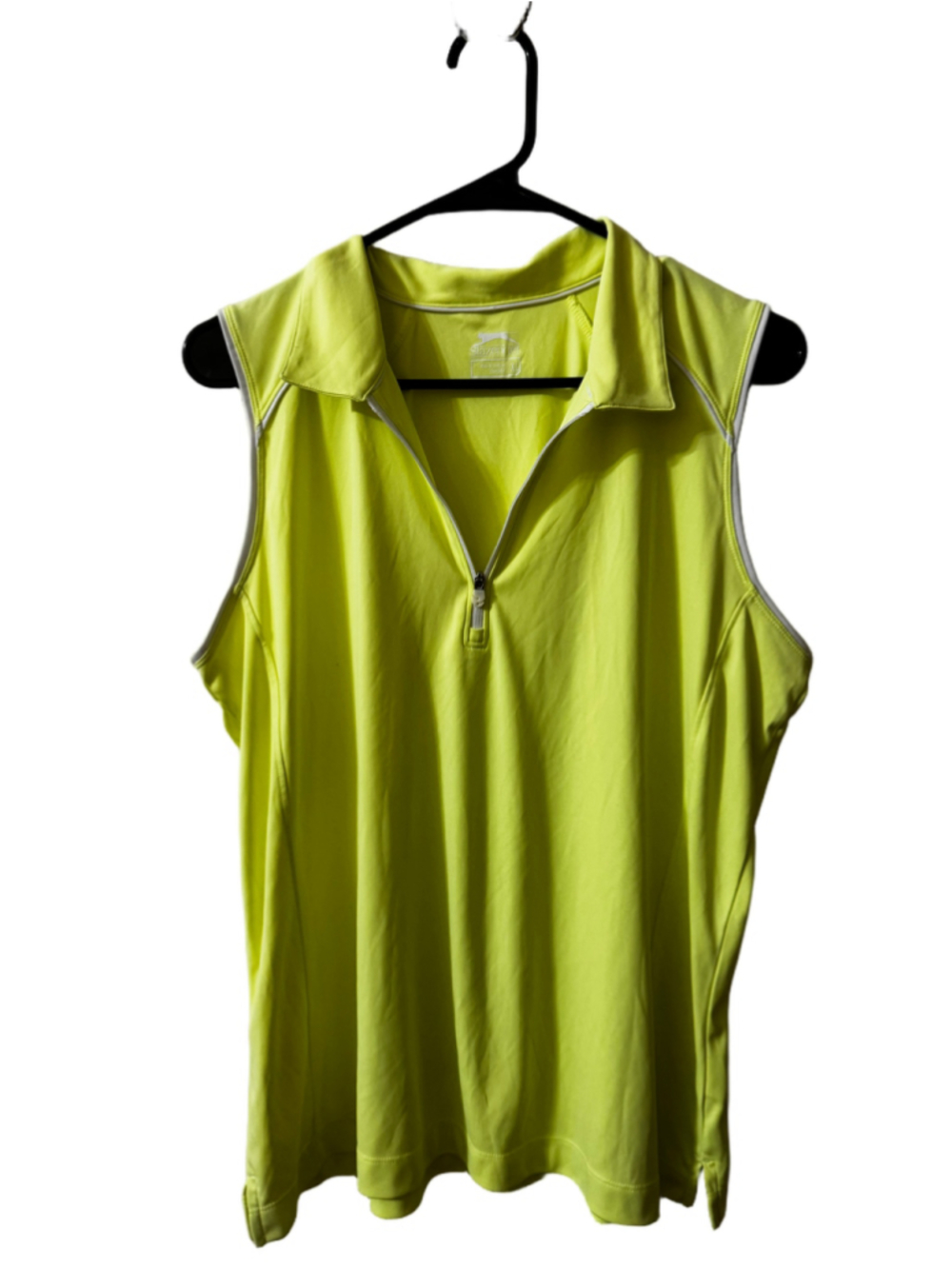 Slazenger Golf Women’s XL Neon Yellow Sleeveless Quarter-Zip Polo